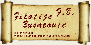 Filotije Bušatović vizit kartica